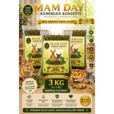 Mam Day Premium Yonca Peleti Kemirgen Yemi Tavşan, Chinchilla, Ginepig, Hamster Yemi 3 Kg.