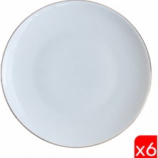 Tabak Evi Porselen Chic Altın Yaldızlı Servis Tabağı 24,50CM 6 Lı