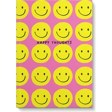 Ohh Deer Ashkahn Tasarımı A5 128 Sayfa Yumuşak Kapak Çizgili Defter Happy Thoughts 10409
