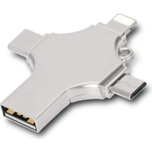 Drop Tedarik Otg 4in1 Cep Telefonu Çok Fonksiyonlu USB Flash Bellek 64 GB Type-C, Micro Sd ve Kart Okuyucu