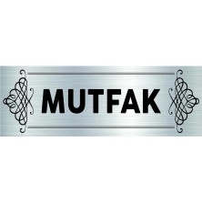Mutfak Yazılı Gümüş Renk Metal Etiket
