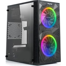 Revenge Magic Mikro Atx 2 Rainbow Fanlı Mesh Panel Akrilik Gaming Oyuncu Bilgisayar Kasası (0, Wat