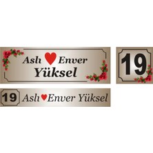 Bronz Renk Kapı Isimliği Kapı Numarası Posta Kutusu Isimliği 3 Lü Set Aliminyum Levha