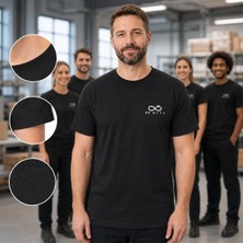 BK Gift Logonuza Özel 10 Adet Premium Siyah Tişört - Pamuk Unisex Kurumsal Personel Tişörtü