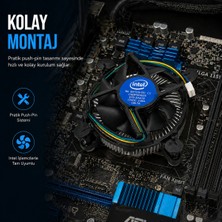 Belirtilmemiş Ntel Uyumlu Işlemci Fanı 4 Pin Pwm Cpu Soğutucu – Hazır Termal Macunlu Kolay Montaj