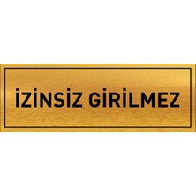 Izinsiz Girilmez Yazılı Metal Levha 20 x 7 cm
