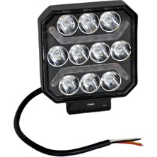Carub 12-24V Çalışma Lambası Kare 10 LED 27W 3 Fonksiyonlu 110X110X37MM BR3010581