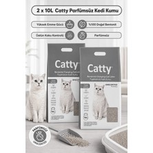 Catty Parfümsüz Ince Tane Topaklanan Kedi Kumu 10 Lt x 2 Adet