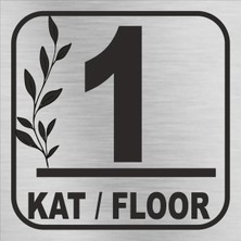 Metal Yönlendirme Levhası, Apartman Kat Isimliği  Kat Numarası 16X16 Cm.