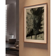 Clovendi Çiçekli Yüz Soyut Poster Baskısı