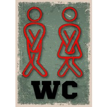 Bay-Bayan Wc Yönlendirme Yazısı Metal 15X20CM