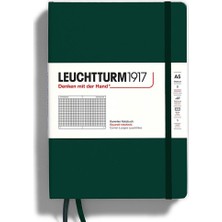 Leuchtturm 1917 LEUCHTTURM1917 Doğal Renkler Serisi Not Defteri, Orta Boy (A5), Sert Kapak, 251 Numaralandırılmış Sayfa, Kareli, Forest Green 367257