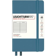 Leuchtturm 1917 LEUCHTTURM1917 NOT Defteri cep boy (A6), sert KAPAK, 187 Numaralandırılmış sayfa, Çizgili, stone BLUE 365631