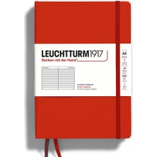 Leuchtturm 1917 LEUCHTTURM1917 Doğal Renkler Serisi Not Defteri, Orta Boy (A5), Sert Kapak, 251 Numaralandırılmış Sayfa, Çizgili, Fox Red 367252
