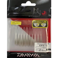 Daiwa Gekkabijin Bibibeam 1.5inch 4cm Lrf Silikon Yem 10 Adet Glow White