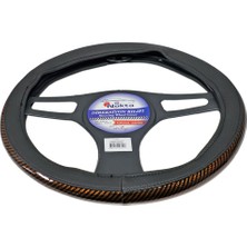 Nyf FX-005 Geçmeli Direksiyon Kılıfı Çember Parlak Karbon Kahve 38 cm