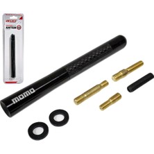 Carub Çubuk Anten Spor (Momo) Alüminyum Siyah-Karbon 12 cm BR0041050