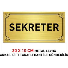 Sekreter Yazılı 20 x 10 cm Gold Metal Levha