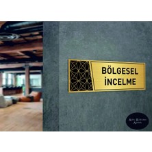 Bölgesel Incelme Yazılı Gold Metal Levha