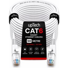 Fury Uptech Cat6 Ethernet Kablosu 50 Metre RJ45 Lan Internet Modem Router Bilgisayar Kablosu