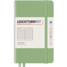 Leuchtturm 1917 LEUCHTTURM1917 NOT Defteri cep boy (A6), sert KAPAK, 187 Numaralandırılmış sayfa, ÇIZGILI, SAGE 363940