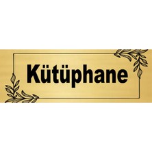 Kütüphane  Yönlendirme Levhası 20X7 Cm. Metal Levha