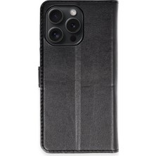 Drop Tedarik Apple Iphone 15 Pro Max Kılıf Trend S Plus Kapaklı Kılıf - Siyah