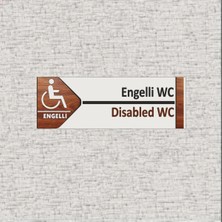 Metal Engelli Wc Ofis Oda Kapı Isimliği Yönlendirme Levhası 20X7 Cn