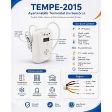 OPAX TEMPE-2015 Ayarlanabilir Termostat (Isı Sensörü) (Tüm Alarm Panellerini Destekler)