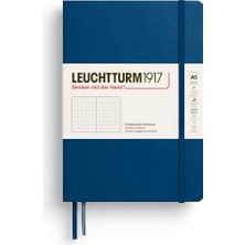 Leuchtturm 1917 LEUCHTTURM1917 Not Defteri Orta Boy (A5), Sert Kapak, 251 Numaralandırılmış Sayfa, Noktalı, Indigo Mavisi