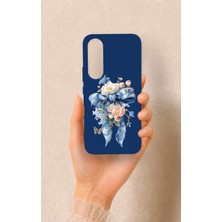 Vip Case Vivo V70 Fe 5g Uyumlu Mavi Kurdeleli Çiçek Desenli Silikon Kılıf