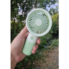 Brokoli Home Mini Fan USB Şarjlı Mini El Fanı Taşınabilir Vantilatör 3 Kademeli Sessiz Fan Telefon Tutucu Yeşil R