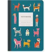 Ohh Deer Kaleido Tasarımı A5 192 Sayfa Sert Kapak Çizgili Defter Design No.31 Canine Friends 10603