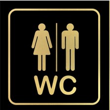 Wc Tuvalet Metal Yönlendirme Levhası, Departman Kapı Isimliği Wc 10X10 cm