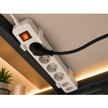Veriqo 3D Masa Altı Uzatma Kablosu Tutucu Kablo Prizi Sabitleme Aparatı Vida Montajlı Beyaz