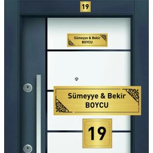 Kapı Isimliği Gold Metal Üzeri Siyah Yazı 15X5 cm Model 3