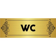 Wc Yazılı Gold Renk Metal Etiket