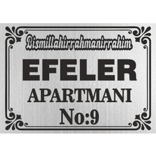 Apartman Site Isimliği Kapı Tabelası Villa Isimliği Apart Isimliği Büyük Boy A3 Ebatında 30X42 Cm.