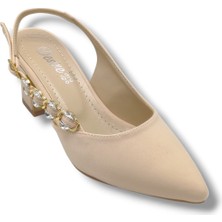 Desire Shoes Desire 3104-26 Süet Yanı Taşlı Tokalı Nikelajlı Kalın Topuklu Kadın Ayakkabı