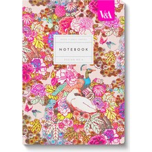 Ohh Deer V&a Tasarımı A5 176 Sayfa Premium Yumuşak Kapak Çizgili Defter Neon Floral Peacock Floral 12541