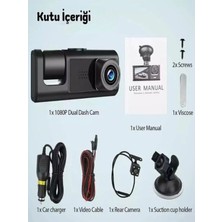 Eco Lounge 1080P 3 Kameralı Araç Içi Kamera IPS Ekranlı Ultra Geniş Açılı Gece Görüşlü G Sensörlü