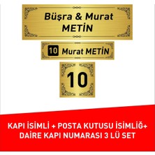 Kapı Isimliği Posta Kutusu Isimliği Daire Numarası 3 Lü Set
