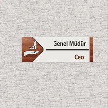 Genel Müdür Ofis Oda Kapı Isimliği Yönlendirme Tabelası Levhası Kişiselleştirilebilir