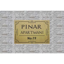 Gold Apartman Isimliği Aparman Tabelası Metal Aliminyum
