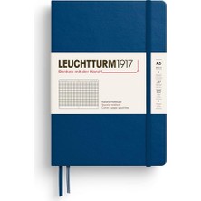 Leuchtturm 1917 LEUCHTTURM1917 Not Defteri Orta Boy (A5), Sert Kapak, 251 Numaralandırılmış Sayfa, Kareli, Indigo Mavisi