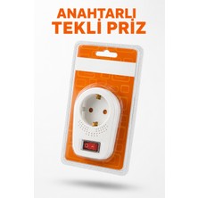 Alıç Anahtarlı Tekli Priz Topraklı  | Açma Kapama Anahtarlı Güvenli Elektrik Prizi