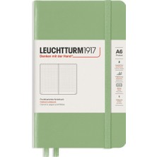 Leuchtturm 1917 LEUCHTTURM1917 NOT Defteri cep boy (A6), sert KAPAK, 187 Numaralandırılmış sayfa, NOKTALI, SAGE 363944