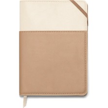 Designworks İnk Designworks Ink Çizgili Vegan Deri Kapaklı Cepli  Defter  Taupe