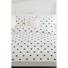 Mulberry Heart Kişilik Çarşafı Lastikli Kalpli Nevresim Takımı