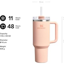 Quencher Pipetli Termos Bardak, 1.18 Litre, Pastel Turuncu (Orange Cream)
